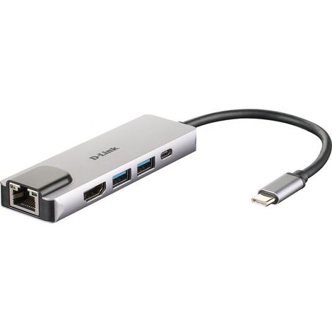 D-Link DUB-M520 laptop-dockingstation & portreplikator Kabelgebunden Thunderbolt 3 Aluminium, Schwarz (1/5)