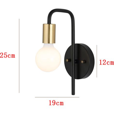 Applique Murale LED Style Nordique Crème, Lampe de Chevet Moderne Minimaliste avec Angle Réglable et Fixation Magnétique, Éclairage Intérieur pour Chambre à Coucher, Modèle Noir et Or avec Ampoule-lsw