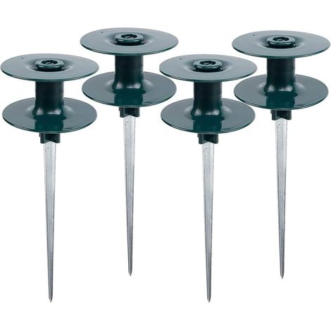 Lot de 4 Guides de Tuyau sur Piquet en Zinc Guide de Tuyau D'Arrosage avec Piquet en Métal (1/5)