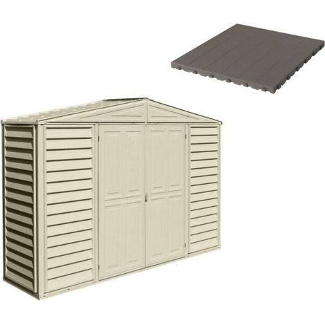 Pavimento per Casetta Box da Giardino 320x81x233 cm in Plastica Grigio