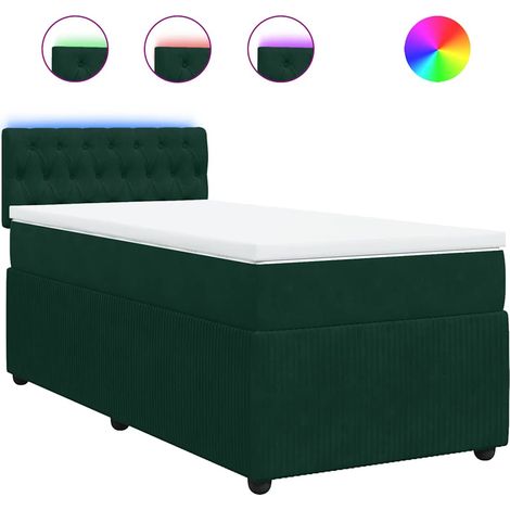 Maison Exclusive - Cama box spring con colchón terciopelo verde o (1/5)