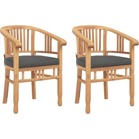 Lot de 2 Chaises de jardin，Chaise d'extérieur Marron 63 x 58 x 89 cm CFW7088157 (1/5)