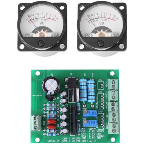 Eosnow Kit de compteur VU universel 2 pièces, compteur de niveau audio, enregistrement d'alimentation cc à domicile pour une tension de fonctionnement inférieure (1/4)