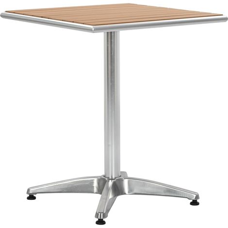 Gartentisch Silbern 60x60x70 cm Aluminium und WPC