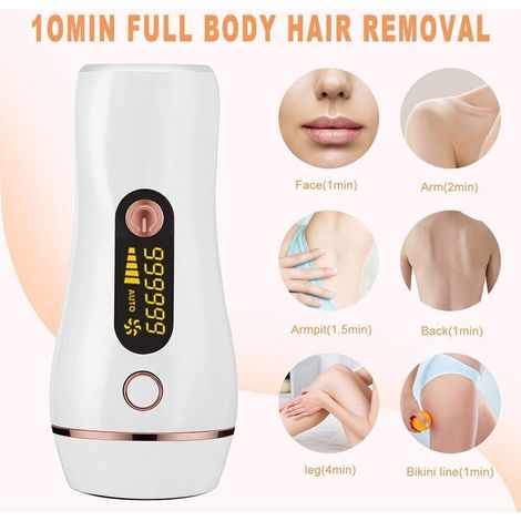 1 Appareil d'épilation IPL, 5 niveaux d'intensité, indolore, pour visage et corps, compact (1/5)