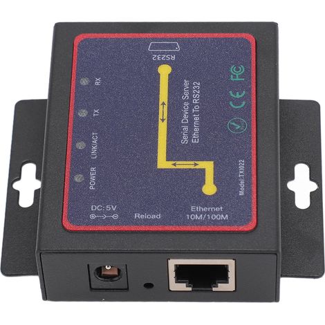 Adaptateur réseau série bidirectionnel TXI022 RJ45 vers RS232 TCP/IP pour Windows, usage industriel, prise US, 100-240 V