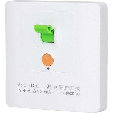 Interrupteur de prise murale 40 A avec protection contre les fuites de courant pour climatiseur et chauffe-eau électrique (1/5)