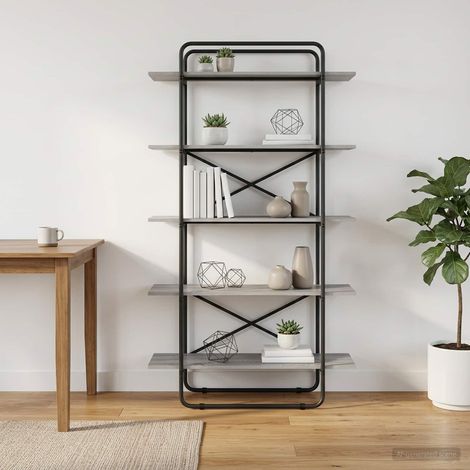 vidaXL Étagère 5 niveaux 100 x 35 x 175,5 cm PB Sonoma gris (1/5)