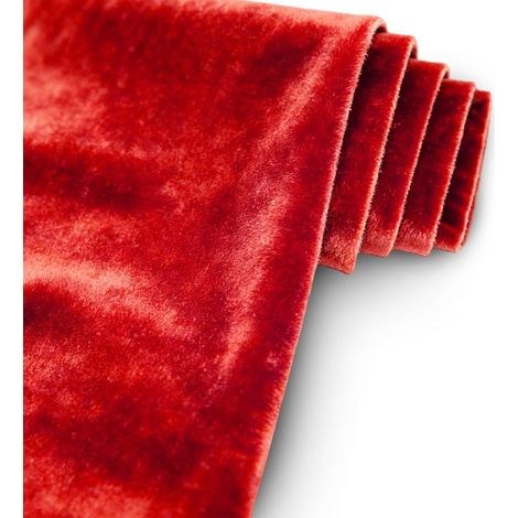 Tissu Velours Écrasé, 160 x 200cm Tissu en Velours pour Rideaux Scène Costume Robe Vêtements Nappe, Tissus Décoratif AUCUNE Tissus au Metre (Rouge) (1/5)