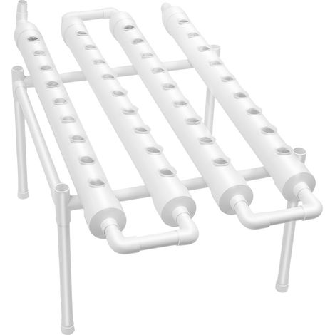 Kit de culture hydroponique 36 trous 4 tubes Système hydroponique d'intérieur Kit complet de culture hydroponique en PVC avec tubes en U à 1 couche pour légumes, jardin fleuri (1/5)