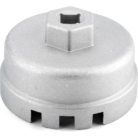 Clé à filtre à huile, 14 cannelures, 6 emplacements, clé à capuchon de filtre à huile en aluminium de 64 mm, compatible avec 4 Runner, Prius, RAV4, Highlander, Tundra, Corolla, moteur (1/5)