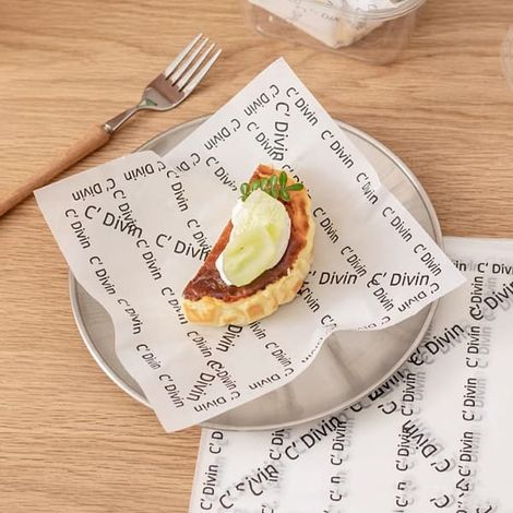 100 feuilles de papier sulfurisé pour aliments - doublure de panier - papier de pique-nique - papier à sandwich pour gourmandises - blanc - 18 x 18 cm - 100 pièces