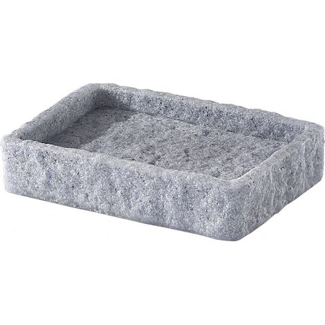 Porte-Savon Gris, Dimensions et Poids : 2,4 x 12,2 x 8,6 cm et 0,33 kg, Porte-Savon Solide en résine et Sable, Finition Anthracite, Design, 2 Ans (1/5)