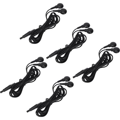 Câble d'électrode de 2,35 mm avec 2 connecteurs à pression, pour appareil TENS portable de physiothérapie, longueur 1,5 m (4,9 pi), lot de 5. (1/5)