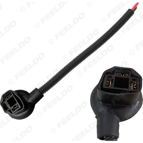 H4-Winkelstecker für Umrüstkabel für Kfz-Scheinwerfer + lederisoliertes Steckerkabel für Kfz-LED/HID-Lampenfassungen (1/5)