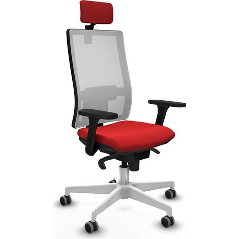 Horna sincro malla blanca similpiel rojo brazos 3D base blanca cabecero 2D ruedas 65mm engomadas (1/5)