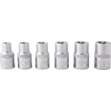 Douilles torx plus EP 6-7-8-10-11-12 L.25mm 1/4" - OM 7019 - CLAS Equipements (1/2)