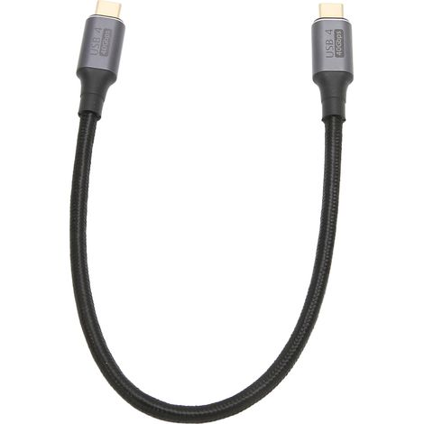 Câble de données USB 4.0 PD à charge rapide multifonctionnel, transmission haute vitesse 40 Gbit/s, HD 8K 60 Hz, câble de données Type C de 30 cm (11,8 pouces). (1/5)