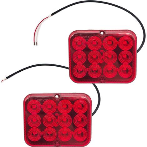 2 PCS Feu Antibrouillard LED Rouge Feu Arrière 12V pour Remorque Tracteur Camion Véhicule Agricole (1/5)