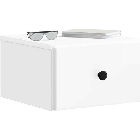 Maison Exclusive - Mobiletto da notte a muro Bianco Lucido 34,5 x 33 x 20 cm