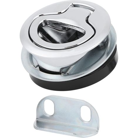 Jinyu Marine Stainless Steel Built-in Hatch Lock, Boat Hatch Handle, RV Tool Box Door Lock, Integrated Pull Bolt, Delicate Zinc Alloy Pull Ring, 1 Piece (1/5)