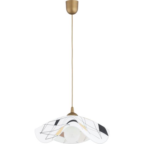 Suspension pour cuisine multicolore, abat-jour ondulé à motif géométrique, 1 lumière E27 15 W FREZJA Alfa (1/2)