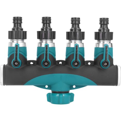 Robinet de Jardin 4 Voies en Laiton pour Arrosage Extérieur, Diviseur d'Eau pour Irrigation de Pelouse (1/5)