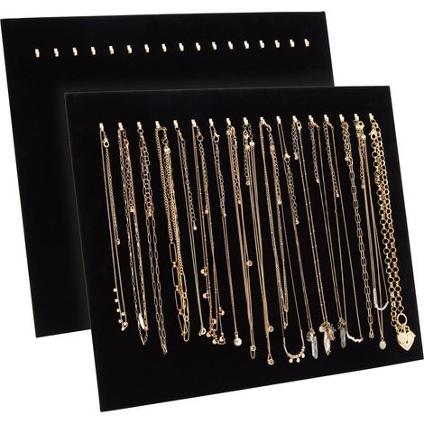 Espositore per gioielli in 2 pezzi in vendita, porta collane in pelle con ganci per negozi temporanei (11,9 x 14,6 pollici)