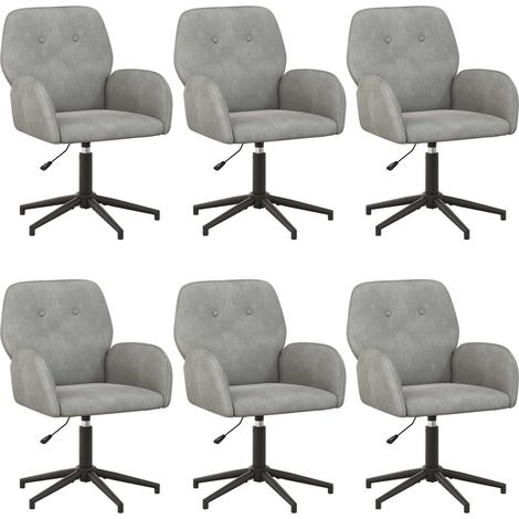 Maison Exclusive - Sedie da scrivania girevoli 6 pz 54 x 55 x 90 cm Grigio Chiaro (1/5)