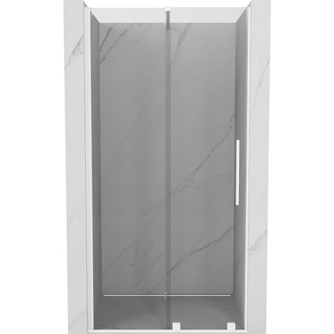 Mexen Velar ausziehbare Duschtür 120 cm, transparent, Weiß - 871-120-000-01-20