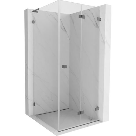 Mexen Lunar-F L cabina de ducha plegable derecha 80 x 80 cm, transparente, metalizado - 836L-080-080-95-00-P (1/5)