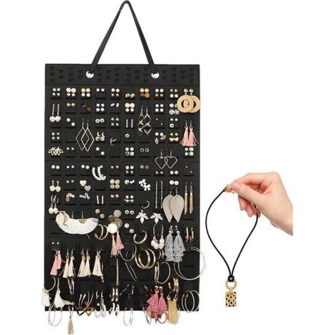 Porte-Bijoux - Organisateur Bijoux Suspendu Murale en Feutre - Rangement Boucles Doreilles Anti-Poussiere - 1 Piece (1/5)