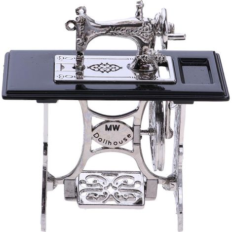 Modèle De Machine à Coudre Miniature Vintage Pour Décor De Meubles De Maison De Poupée 1/12