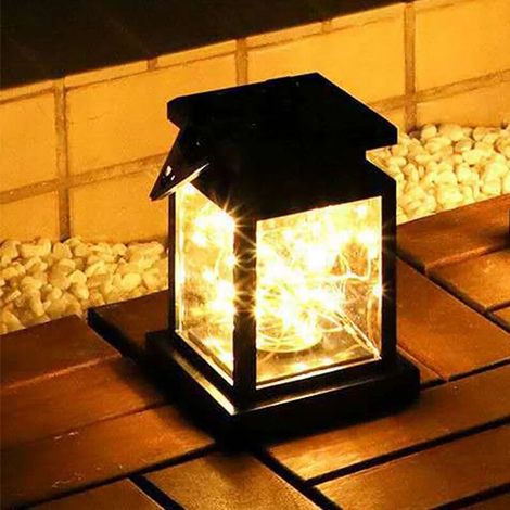 Lanterne solaire d'extérieur à suspendre, décoration de jardin, lampe solaire blanc chaud-AquaForge