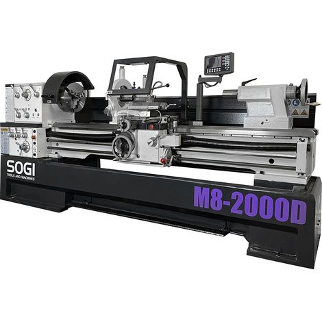 Tornio parallelo professionale SOGI M8-2000D - 300 x 2000 mm - Pb 105 mm - visualizzato 3 assi con rapidi + accessori (1/5)