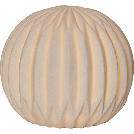 Star Trading Décoration Sandy, lumière décorative, boule lumineuse, blanc, grès, blanc chaud, Ø 25,5 cm