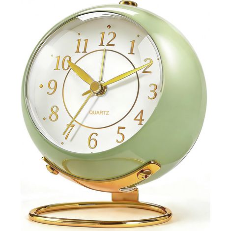 Réveil Analogique Rétro, Petit Réveil avec Veilleuse, Silencieux sans Tic-Tac, à Piles, Horloge à Rétroéclairage pour (1/5)
