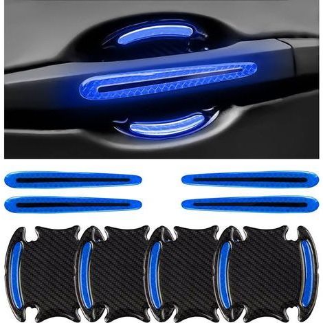 8 PCS Protection Anti-Rayures pour Poignée De Porte Voiture,Film Autocollant Poignée Portière Voiture,Autocollants 3D pour Poignée De Portière(Bleu) (1/5)