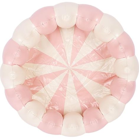 Kids Inflatable Swimming Pool, Small PVC Pool for Water Play (Pink Striped) (1/5)
