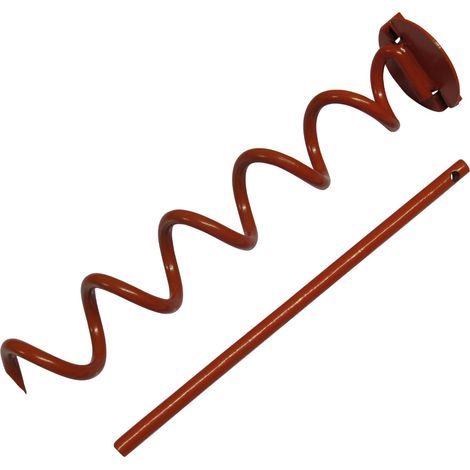 Heavy Duty Spiral Ground Anchor Stakes x2 with Tightening Bar (Dog Tie Down Spikes Orange)