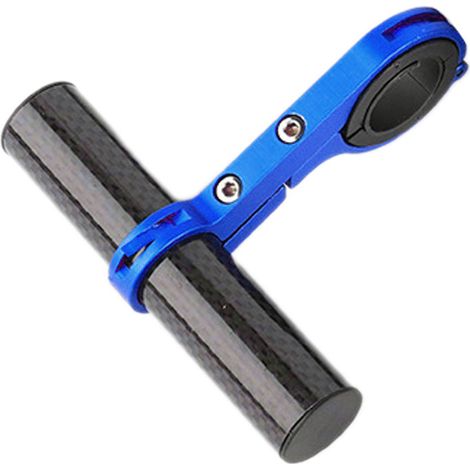 Rallonge de guidon de vélo légère en fibre de carbone et alliage d'aluminium pour support de téléphone, lampe torche bleue, fixation simple (1/5)