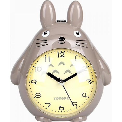 Réveil Saytay pour chambre à coucher, réveil Totoro avec veilleuse, horloge de bureau décorative pour enfants et étudiants (gris) (1/4)