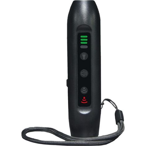 Portable and rechargeable dog repellent with high-brightness smart flashlight, LED indicator and coloured light function. (1/4)
