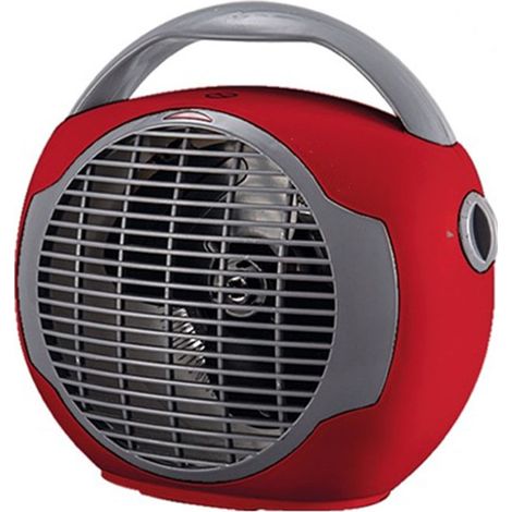 Termoventilatore da bagno portatile SUN 24x14x21cm con 2 livelli di potenza (1000W-2000W) e funzione caldo e freddo - ROSSO (1/5)