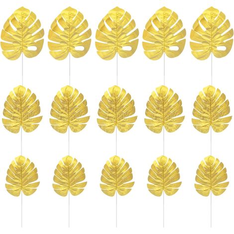 Feuilles artificielles dorées de Monstera décoration (1/5)