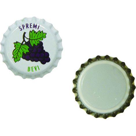 Tappo a Corona Litografato per Uva ø 26,5 mm - Busta da 100 pz - 80 bs