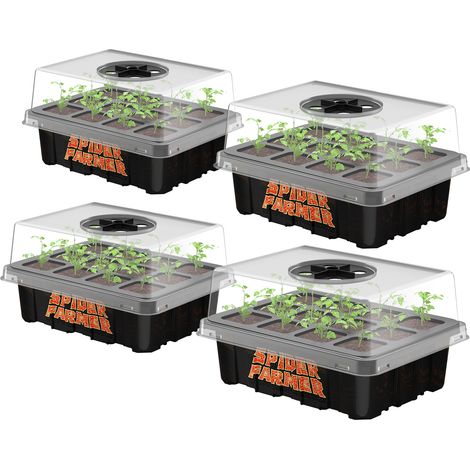 Spider Farmer Vaschette per Semina - Kit per Germinazione con 4 Confezioni di Vaschette per Coltivazione