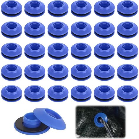 Ensemble de 30 Oeillets pour Bâche Auto-Bloquants et Renforcés, Oeillet Couture Plastique Résistant pour Réparation de Bâche, Tente, Store et Voile (1/5)