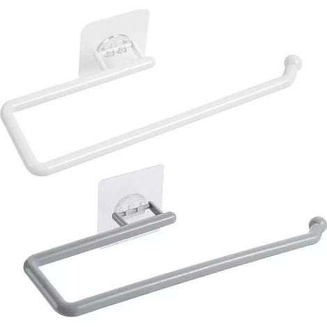 Porte-rouleau de papier toilette, porte-serviettes, étagère de rangement, barre, armoire, cintre pour chiffons, étagère de rangement pour salle de bain, porte-papier toilette, 1 pièce (court, blanc) (1/5)