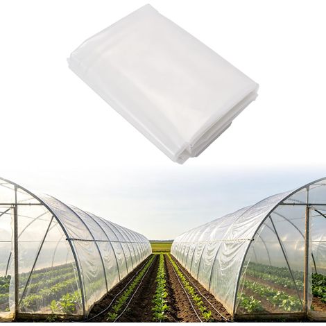 Bache pour Serre, Film de Serre en Polyéthylène Transparent, 3 x 4M Bâche de Jardin Épaisse et Résistante à la Déchirure, Couverture PE Imperméable pour Tunnel de Serre Protection (1/5)